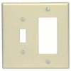 Leviton 80605-I 2-Gang 1-Toggle 1-Decora/GFCI Device Combo, Ivory
