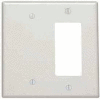 Leviton 80608-I 2-Gang 1-Blank 1-Decora/GFCI Device Combo, Ivory