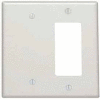 Leviton 80608-T 2-Gang 1-Blank 1-Decora/GFCI Device Combo, Light Almond