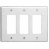 Leviton 80611 3-Gang Decora Midway Size Smooth Plastic, Brown