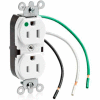 Leviton 8200-Lw 15a, 125v, Slim Body Duplex Receptacle, Grounding, White - Min Qty 11