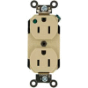 Leviton 8200-Pli 15a, 125v, Duplex Receptacle, Self Grounding, Ivory - Min Qty 9