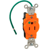 Leviton 8210-IG 15A, 125V, Narrow Body Single Receptacle, Isolated Ground,Orange - Pkg Qty 10