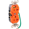 Leviton 8300-Lig 20a, 125v, Slim Body Duplex Receptacle, Orange - Min Qty 10