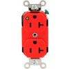 Leviton 8300-Plr 20a, 125v, Duplex Receptacle, Self Grounding, Red - Min Qty 8