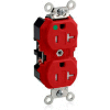 Leviton 8300-Sgr Duplex Receptacle, Straight Blade, Self Grounding, Red - Min Qty 8