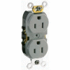 Leviton CR015-GY 15A, 125V, Slim Body Duplex Receptacle,, Gray - Pkg Qty 10
