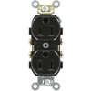 Leviton CR15-E 15A, 125V, Duplex Receptacle, Self Grounding, Black - Pkg Qty 10