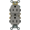 Leviton CR15-GY 15A, 125V, Duplex Receptacle, Self Grounding, Gray - Pkg Qty 100