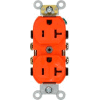 Leviton CR20-O 20A, 125V, Duplex Receptacle, Self Grounding, Orange - Pkg Qty 10