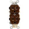 Leviton CR20-S 20 Amp, 125 Volt, NEMA 5-20R, 2P, 3W, Duplex Receptacle, Brown - Pkg Qty 10