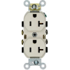 Leviton CR20-T 20A, 125V, Duplex Receptacle, Self Grounding, Light Almond