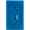 Leviton T5280-B Tamper Resistant Decora Duplex Surge Suppressor Recpt, 15a, Blue - Min Qty 4