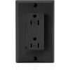 Leviton T5280-E Tamper Resistant Decora Duplex Surge Suppressor Recpt 15a, Black - Min Qty 4