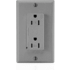 Leviton T5280-Gy Tamper Resistant Decora Duplex Surge Suppressor Recpt 15a, Gray - Min Qty 4