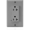Leviton T5380-Gy Tamper Resistant Decora Duplex Surge Suppressor Recpt 20a, Gray - Min Qty 4