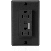 Leviton T7280-E Tamperresistant Decora Surge Prot. Duplex Recpt, 15a, Black - Min Qty 4