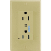 Leviton T7280-I Tamper Resistant Decora Surge Prot. Duplex Recpt, 15a, Ivory - Min Qty 4
