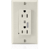 Leviton T7280-T Tamper Resistant Decora Surge Prot. Dplx Recpt, 15a, Lt. Alm. - Min Qty 4