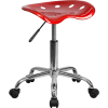 Flash Furniture Desk Stool - Backless - Plastic - Red