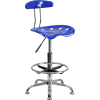 Flash Furniture Desk Stool with Back - Plastic - Blue