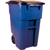 Rubbermaid 9W27 Brute® Rollout 50 Gallon Large Mobile Container- Blue with Lid