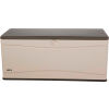 Lifetime 60012 Outdoor Deck Storage Bench Box 130 Gallon, Sand w/Brown Lid