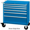 Lista 40-1/4&quot;W Mobile Cabinet, 6 Drawers, 84 Compart - Bright Blue, Master Keyed
