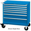 Lista 40-1/4&quot;W Mobile Cabinet, 7 Drawers, 94 Compart - Bright Blue, Keyed Alike