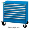 Lista 40-1/4&quot;W Mobile Cabinet, 8 Drawers, 129 Compart - Classic Blue, Keyed Alike