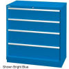 Lista 40-1/4&quot;W Drawer Cabinet, 4 Drawer, 24 Compart - Bright Blue, Keyed Alike