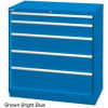 Lista 40-1/4&quot;W Drawer Cabinet, 5 Drawer, 51 Compart - Classic Blue, No Lock