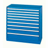 Lista® 9 Drawer Shallow Depth Cabinet - Bright Blue, Master Keyed