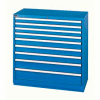 Lista® 9 Drawer Shallow Depth Cabinet - Bright Blue, No Lock