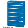Lista 40-1/4&quot;W  Cabinet, 6 Drawer, 42 Compart - Bright Blue, Keyed Alike