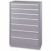 Lista® 7 Drawer Shallow Depth, 59-1/2"H - Light Gray, Master Keyed