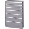 Lista® 7 Drawer Shallow Depth Cabinet - Light Gray, Individual Lock