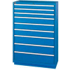 Lista® 9 Drawer Shallow Depth, 59-1/2"H - Bright Blue, No Lock