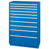 Lista® 10 Drawer Shallow Depth Cabinet - Bright Blue, No Lock