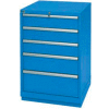 Lista® 5 Drawer Standard Width Cabinet - Bright Blue, No Lock