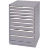 Lista® 9 Drawer Standard Width Cabinet - Light Gray, Keyed Alike
