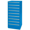 Lista® 9 Drawer Standard Width Cabinet 59-1/2" H - Bright Blue, No Lock