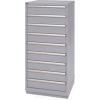 Lista® 9 Drawer Standard Width Cabinet 59-1/2" H - Light Gray, Keyed Alike