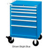 Lista 28-1/4&quot;W Mobile Cabinet, 6 Drawers, 58 Compart - Bright Blue, Master Keyed