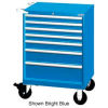 Lista 28-1/4&quot;W Mobile Cabinet, 7 Drawers, 72 Compart - Bright Blue, Master Keyed