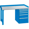 60x30x35.25 Cabinet & Leg workstation w/5 drawers, back & end stops/plastic laminate top