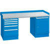 72x30x35.25 (2) Cabinet workstation w/6 drawers, back & end stops/plastic laminate top