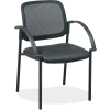 Lorell® Mesh Guest Chair, 24"W x 23-1/2"D x 32-3/4"H, Black Leather Seat