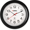 Lorell® 13-1/4" Round Radio Controlled Wall Clock, Plastic Case, Black