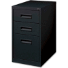 Lorell® Box/Box/File Mobile Pedestal File, 15"W x 19"D x 28"H, Black